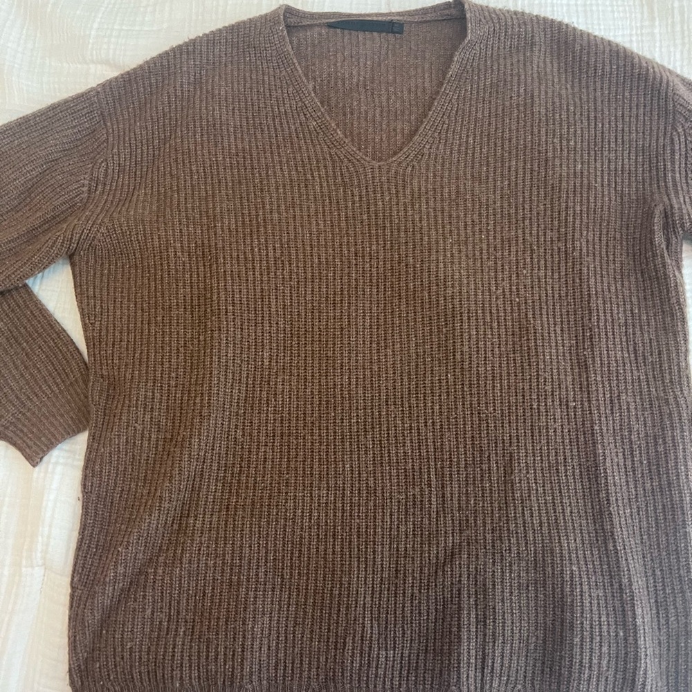 XS Jenni Kayne brown wool/ cashmere cabin sweater